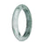 Authentic Natural Pale Green with Green Pattern Jade Bangle Bracelet - 63mm Half Moon