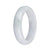 Real Grade A White with Green Pattern Jadeite Bangle - 58mm Half Moon