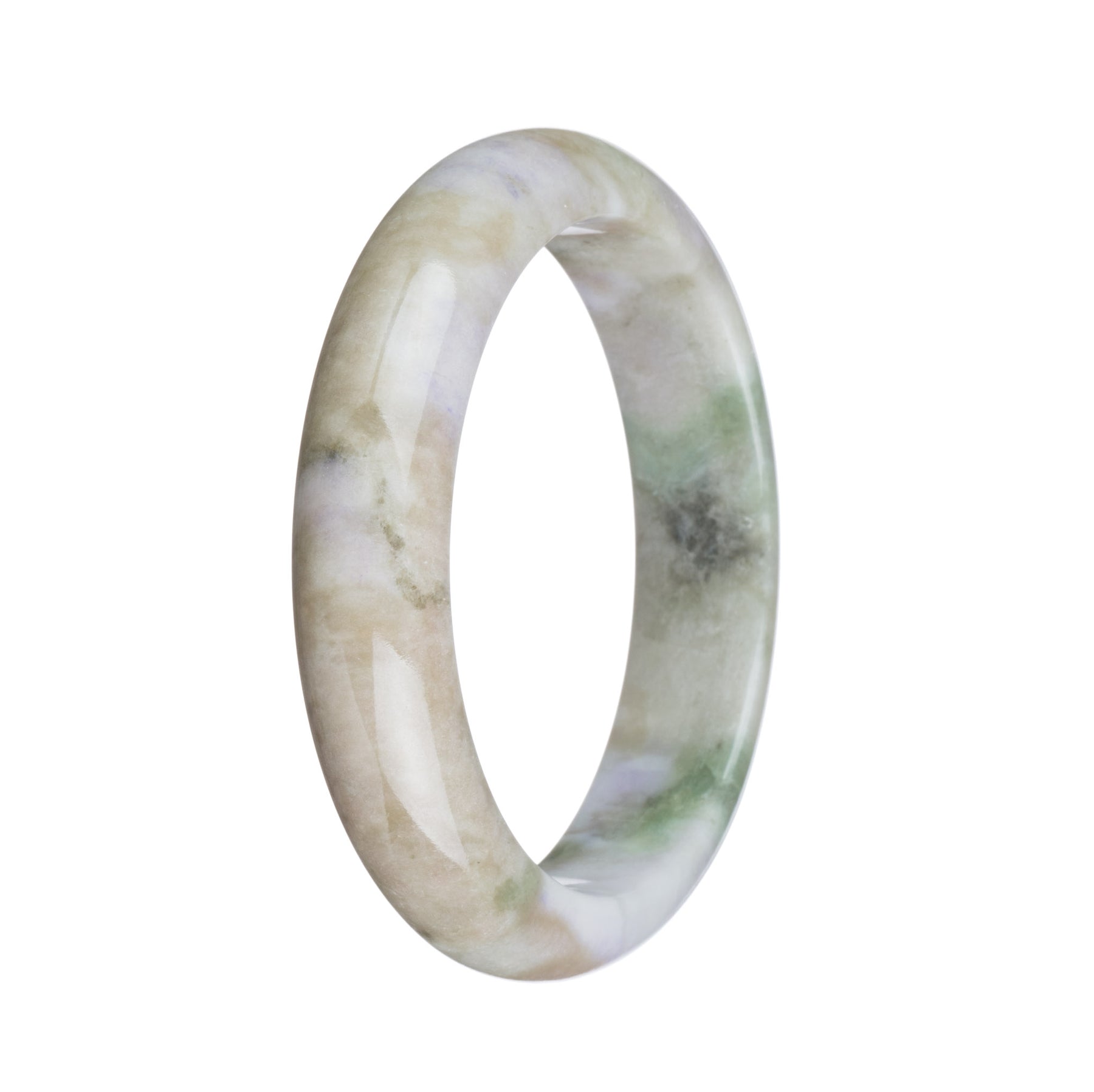 Real Grade A White with Brown and Green Pattern Jadeite Jade Bracelet ...