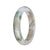 Real Grade A White with Brown and Green Pattern Jadeite Jade Bracelet - 58mm Half Moon