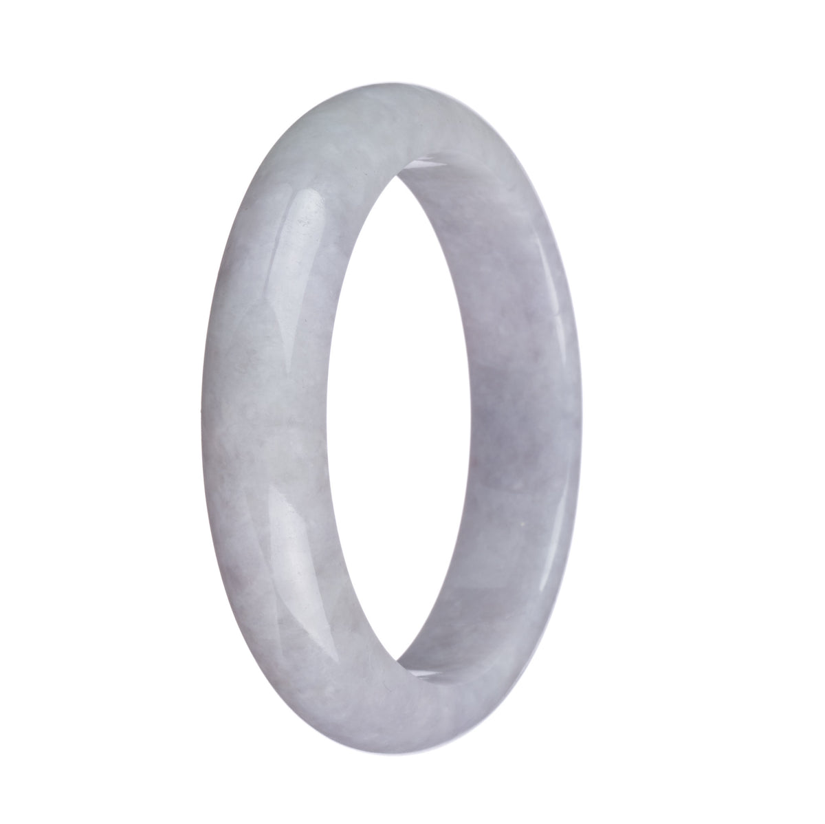 Authentic Natural Lavender Traditional Jade Bangle Bracelet - 60mm Half Moon