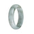 Certified Grade A White with Olive Green Pattern Jadeite Jade Bangle Bracelet - 55mm Half Moon