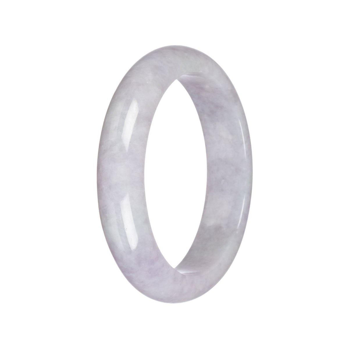 Genuine Untreated Lavender Jadeite Bracelet - 61mm Half Moon