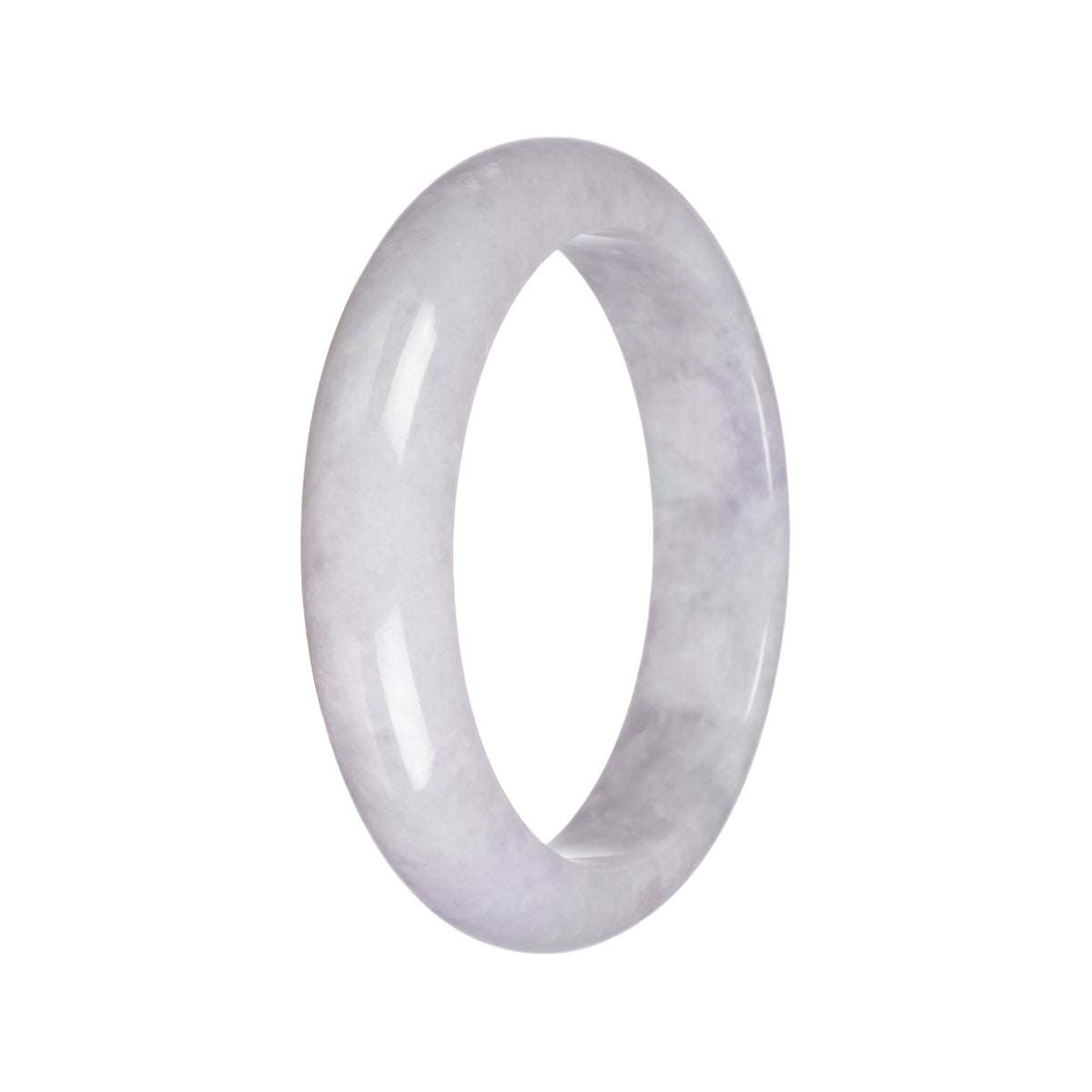 Genuine Untreated Lavender Jadeite Bracelet - 61mm Half Moon