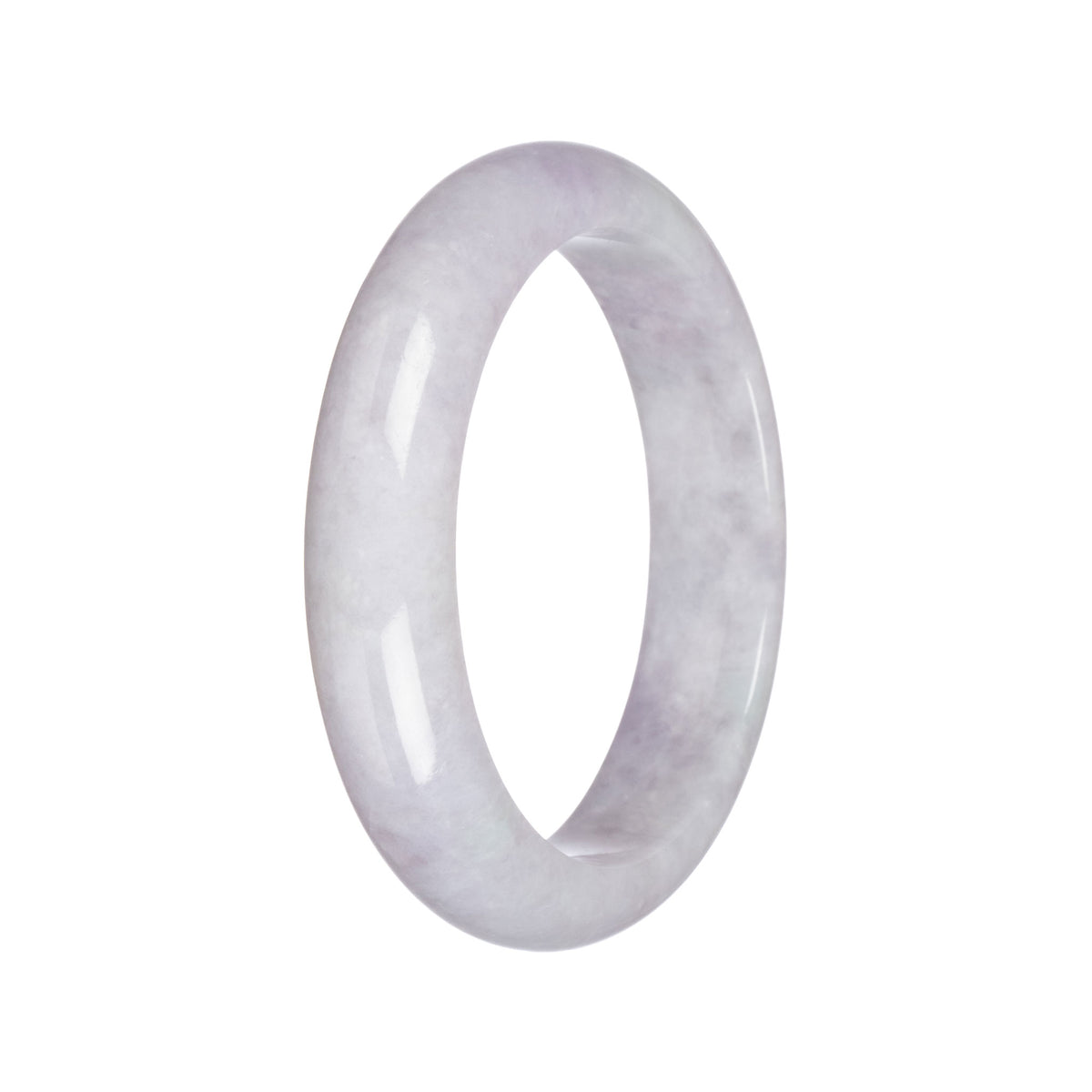 Genuine Untreated Lavender Jadeite Bracelet - 61mm Half Moon