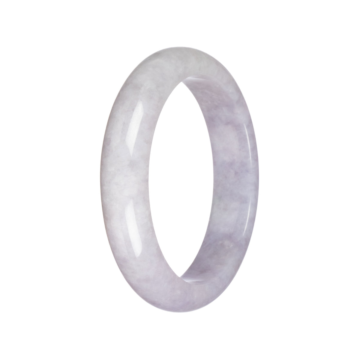 Genuine Grade A Lavender Jadeite Jade Bracelet - 60mm Half Moon