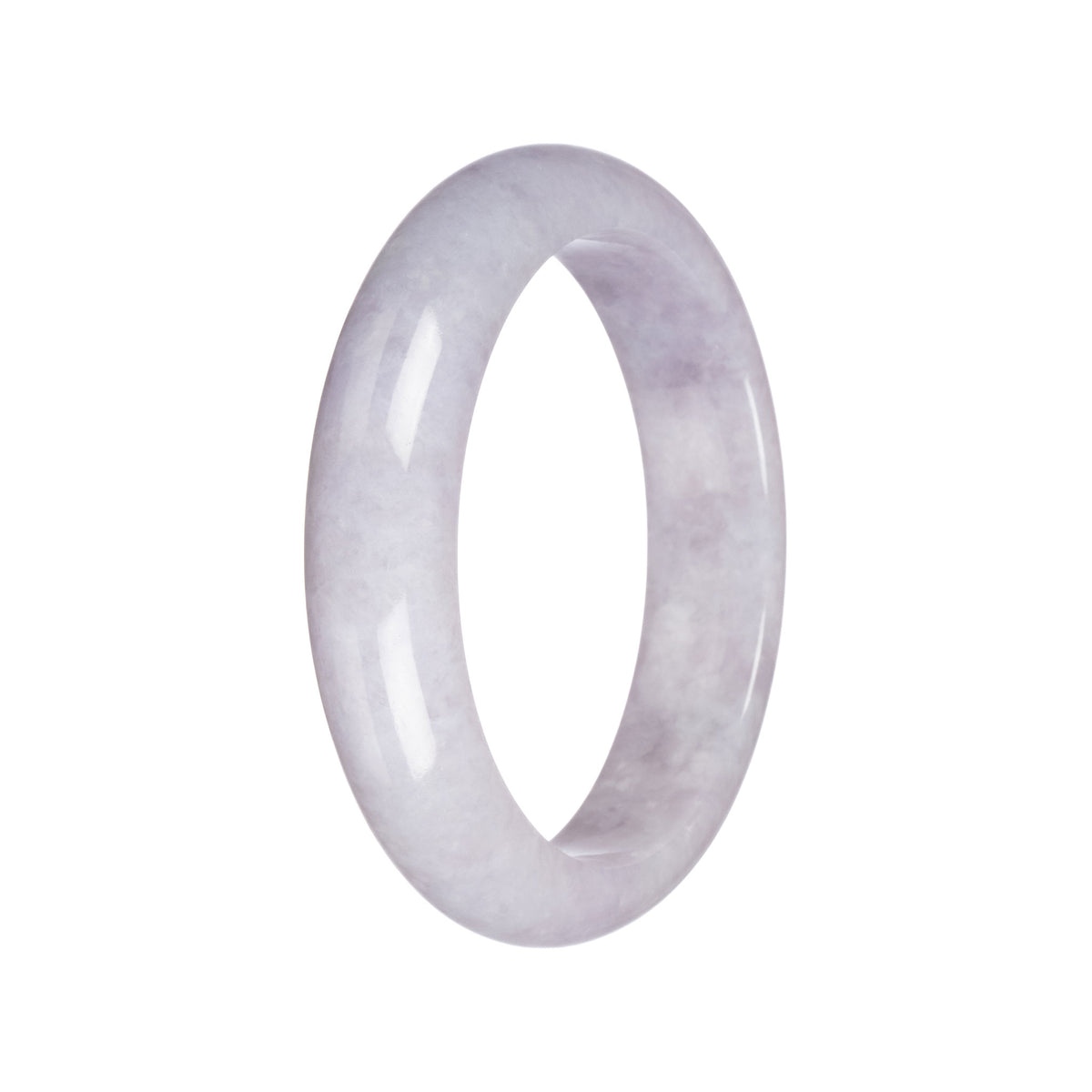 Real Natural Lavender Burma Jade Bangle - 61mm Half Moon