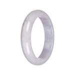 Real Natural Lavender Burma Jade Bangle - 61mm Half Moon