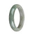 Genuine Untreated Green and Grey Jadeite Jade Bangle - 59mm Half Moon