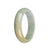 Genuine Grade A Brown, Pale Green and White Traditional Jade Bracelet - 53mm Half Moon