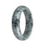 Genuine Grade A Grey Pattern Burmese Jade Bangle Bracelet - 59mm Half Moon