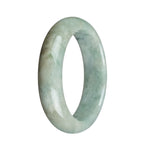 Certified Grade A Brown and Green with Apple Green Spots Burma Jade Bangle - 57mm Half Moon