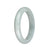 Genuine Type A White with Green Patch Burma Jade Bracelet - 55mm Half Moon