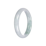 Genuine Natural White with Light Green Traditional Jade Bracelet - 57mm Half Moon
