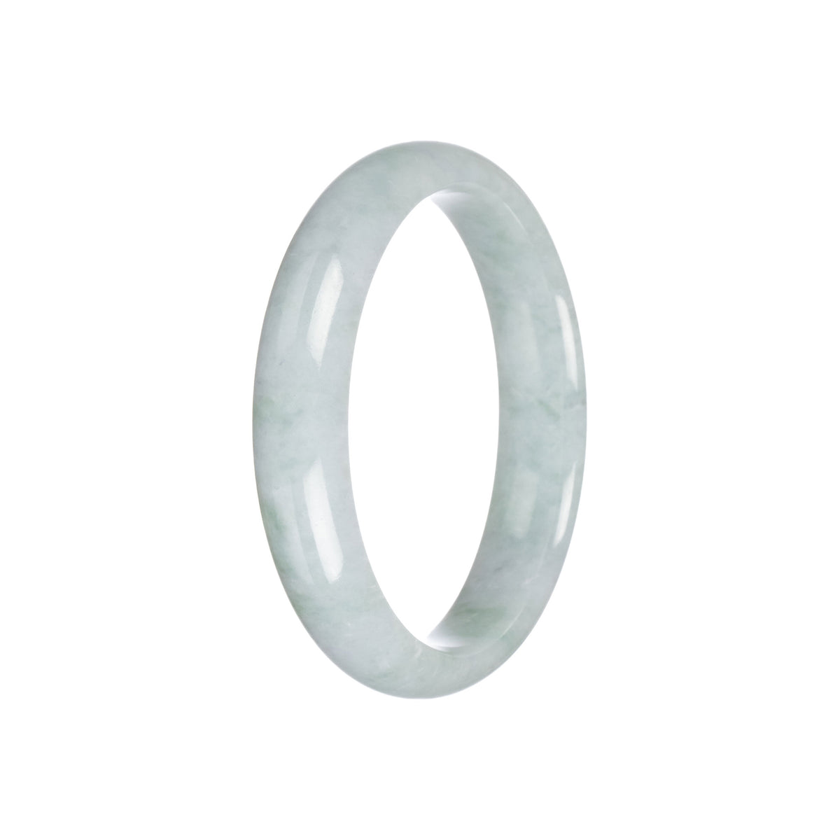 Real Grade A Light Green Traditional Jade Bangle - 57mm Half Moon