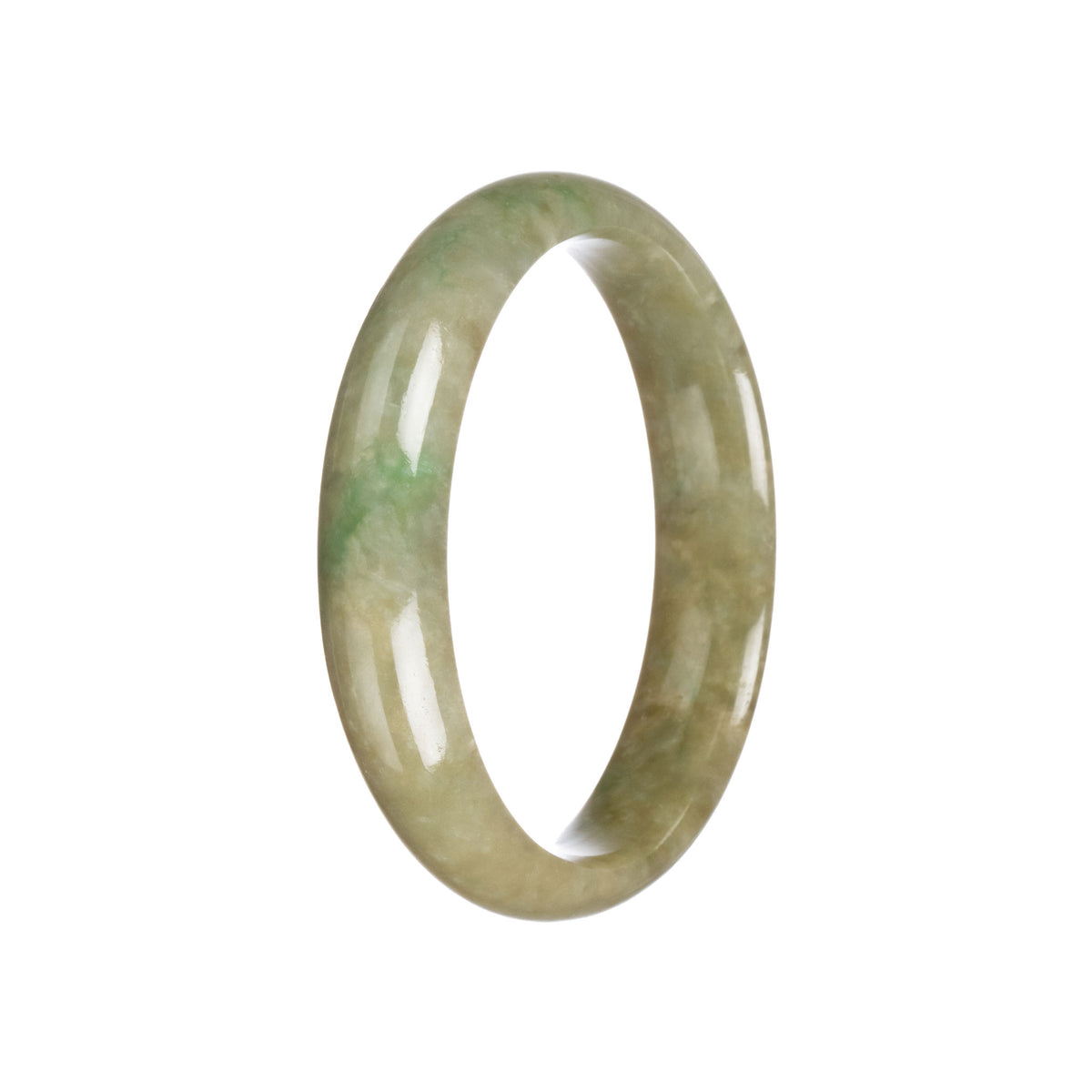 Authentic Natural Green Jade Bracelet - 59mm Half Moon