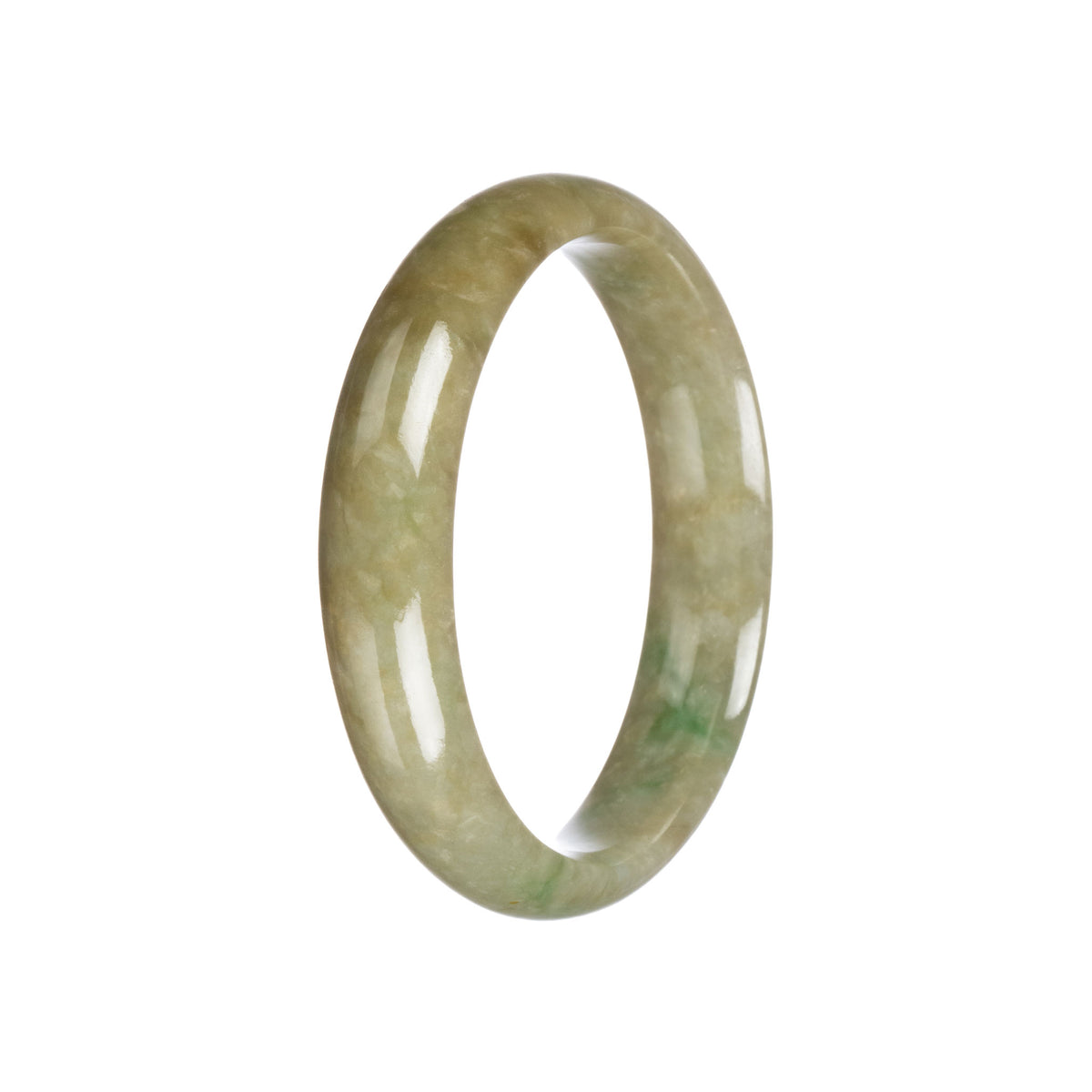 Authentic Natural Green Jade Bracelet - 59mm Half Moon