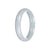 Genuine Natural Light Grey with Light Green Pattern Jadeite Bangle - 56mm Half Moon