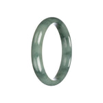 Authentic Grade A Green Pattern Burmese Jade Bracelet - 58mm Half Moon