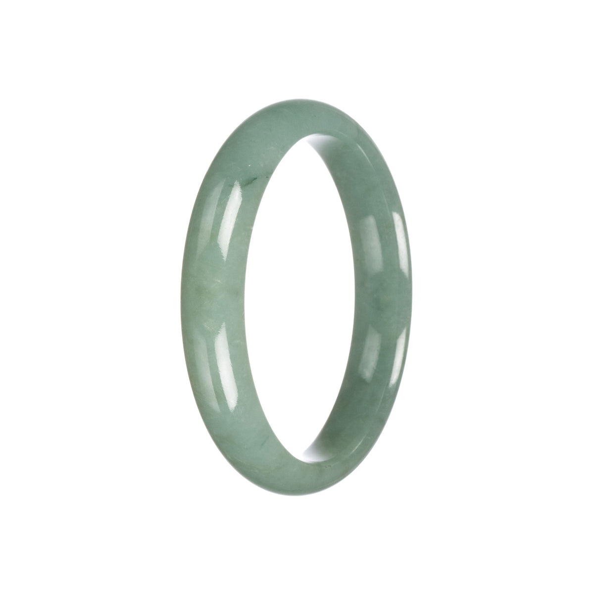 Real Grade A Green Jadeite Jade Bracelet - 59mm Half Moon