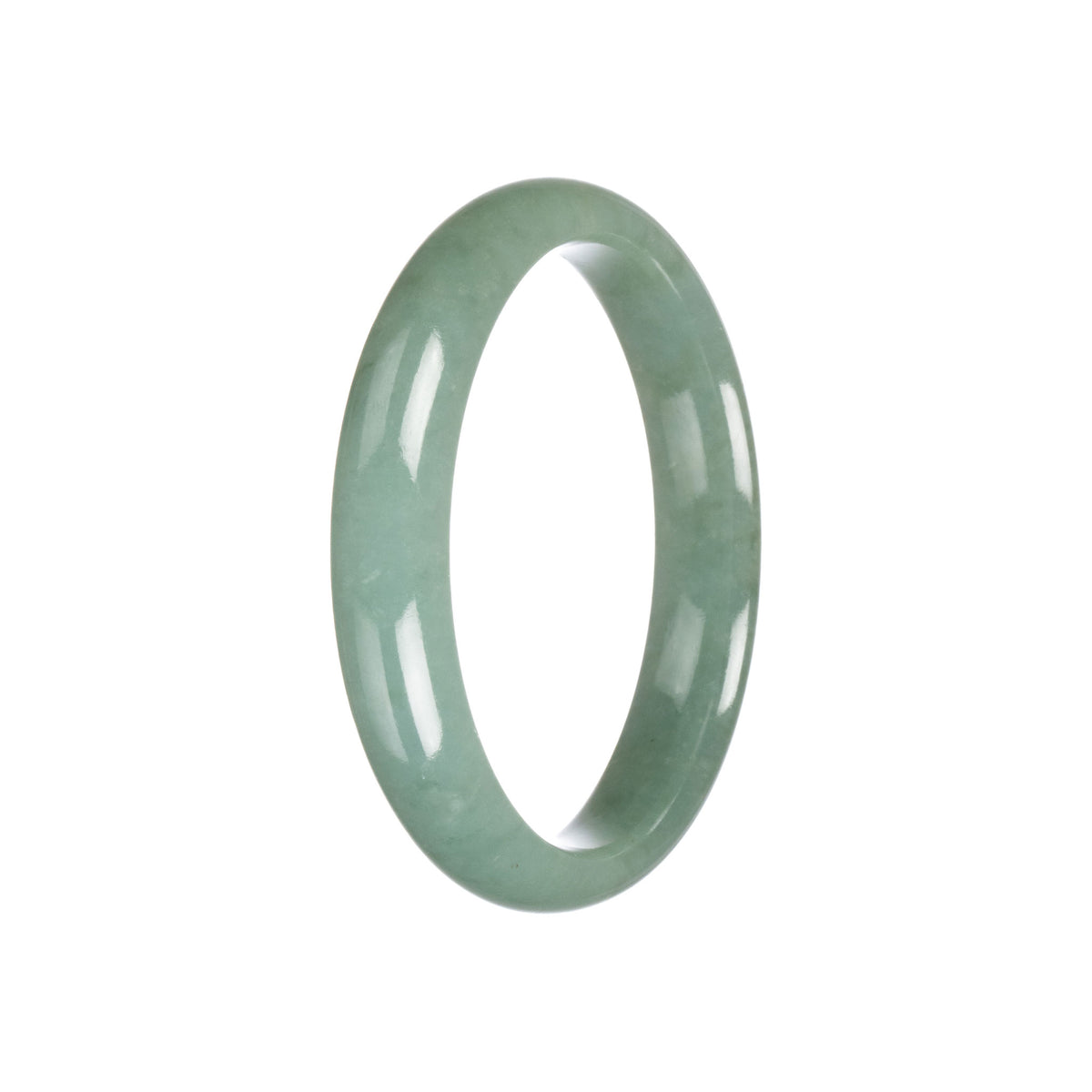 Real Grade A Green Jadeite Jade Bracelet - 59mm Half Moon