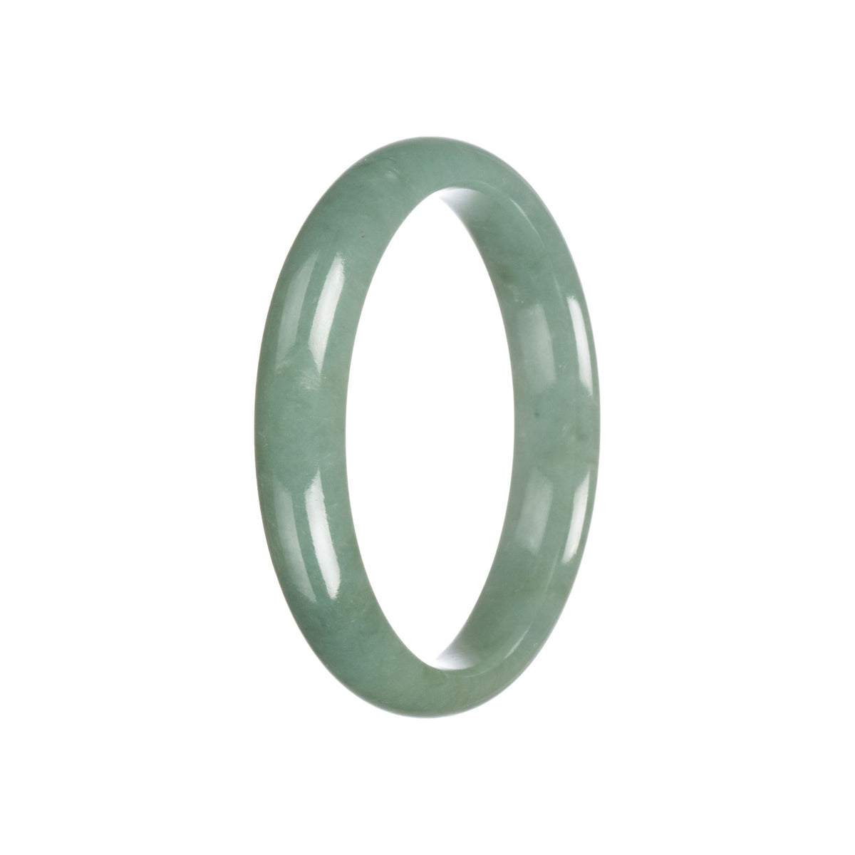 Real Grade A Green Jadeite Jade Bracelet - 59mm Half Moon