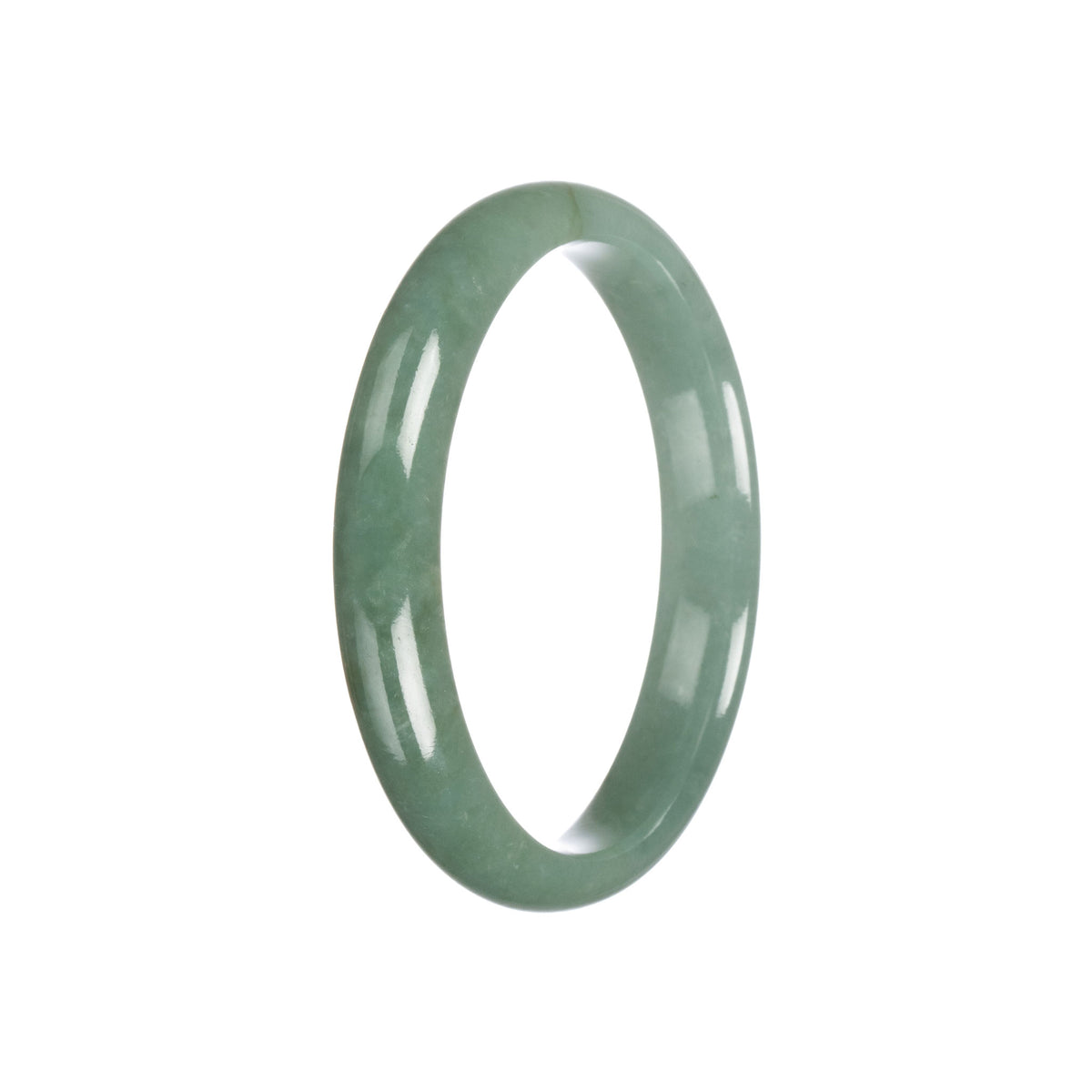 Authentic Grade A Green Burma Jade Bangle - 59mm Half Moon