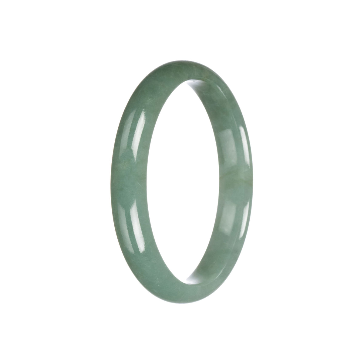 Authentic Grade A Green Burma Jade Bangle - 59mm Half Moon