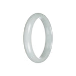 Certified Natural Pale Green Traditional Jade Bangle Bracelet - 56mm Half Moon