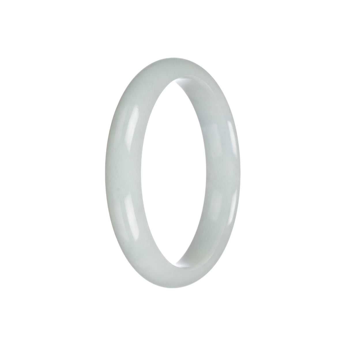 Certified Natural Pale Green Traditional Jade Bangle Bracelet - 56mm Half Moon