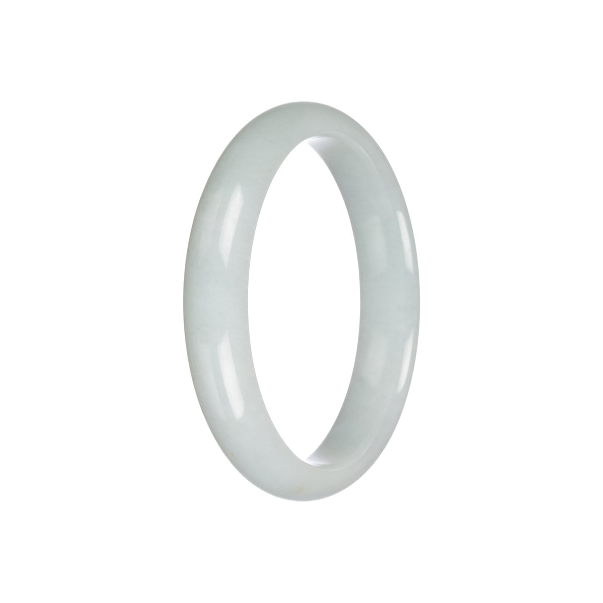 Certified Natural Pale Green Traditional Jade Bangle Bracelet - 56mm Half Moon