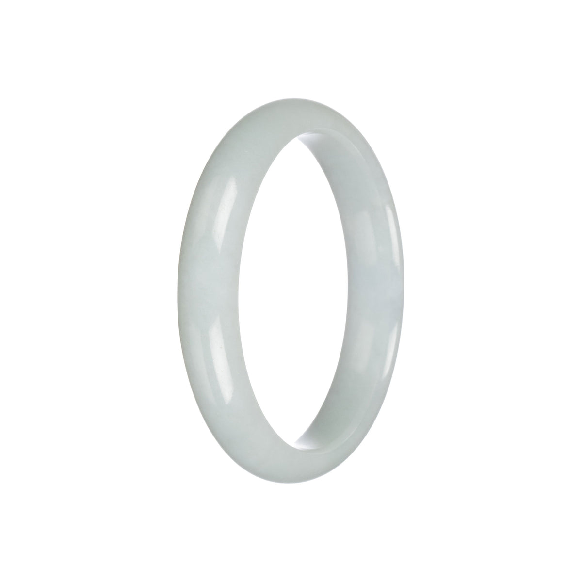 Certified Natural Pale Green Traditional Jade Bangle Bracelet - 56mm Half Moon