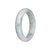 Real Natural White with Light Green Patterns Traditional Jade Bangle Bracelet - 58mm Half Moon