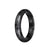 Authentic Type A Black Pattern Burmese Jade Bangle Bracelet - 58mm Half Moon