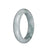 Genuine Grade A Grey with Green Patterns Jadeite Bangle Bracelet - 58mm Half Moon