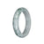 Genuine Grade A Grey with Green Patterns Jadeite Bangle Bracelet - 58mm Half Moon