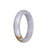 Genuine Type A Pale Lavender with Brown Patch Jade Bangle Bracelet - 55mm Half Moon