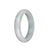 Certified Natural White with Green Patterns  Jade Bangle Bracelet - 56mm Half Moon