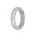 Certified Natural White with Green Patterns  Jade Bangle Bracelet - 56mm Half Moon