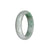 Certified Grade A Pale Green with Emerald Green Patterns Jadeite Bangle - 51mm Half Moon