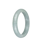 Genuine Natural Translucent Light Green Traditional Jade Bracelet - 58mm Half Moon