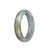 Genuine Untreated Grey with Brown Pattern Traditional Jade Bangle Bracelet - 55mm Half Moon