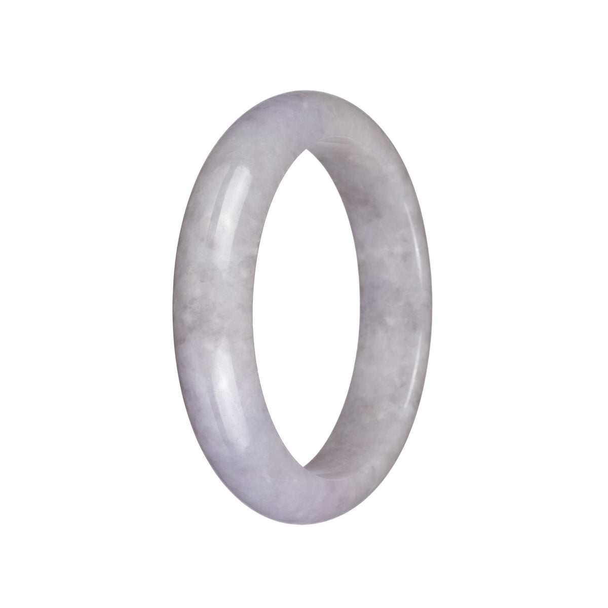 Real Type A Pale Lavender Jadeite Jade Bangle - 60mm Half Moon