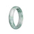 Authentic Untreated White and Green with Apple Green Patterns Jade Bangle Bracelet - 58mm Half Moon