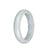 Real Grade A White with Green Patch Jade Bangle - 58mm Half Moon