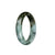 Genuine Untreated Light Green and Brown with Dark Green Patterns Jade Bangle - 53mm Half Moon