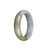 Genuine Natural Light Grey with Light Brown Jade Bangle Bracelet - 53mm Half Moon