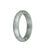 Authentic Type A Light Grey with Light Brown Patches Traditional Jade Bangle Bracelet - 55mm Half Moon