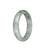 Authentic Type A Light Grey with Light Brown Patches Traditional Jade Bangle Bracelet - 55mm Half Moon