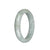 Genuine Grade A Light Greyish Green Burma Jade Bangle Bracelet - 59mm Half Moon